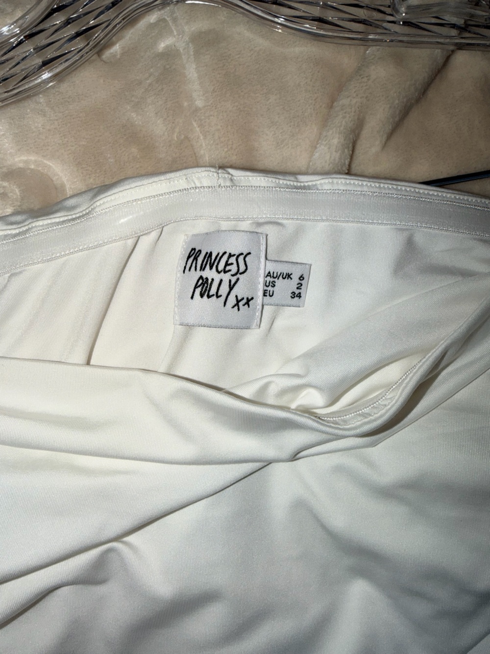 Princess Polly Off-Shoulder Long Sleeve White One-Piece Bodysuit - Picture 3 of 3